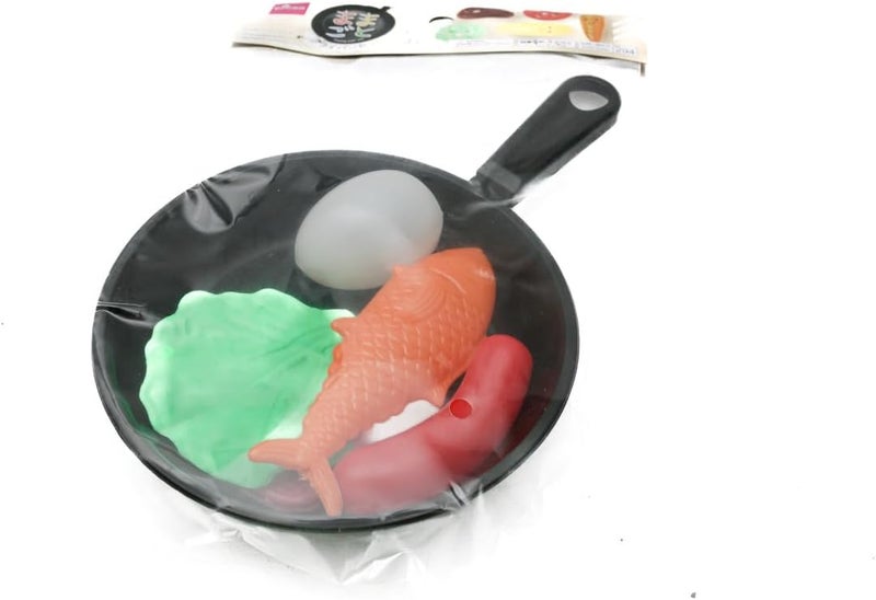 Daiso Frying Pan Set with Fish and Vegetables - Image 2